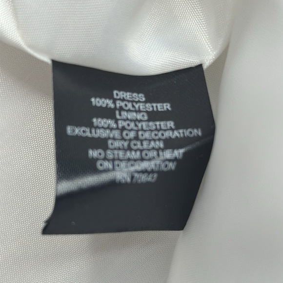 Eliza J | White Dress with Cap Sleeves & Jeweled Neckline - Picture 5 of 8